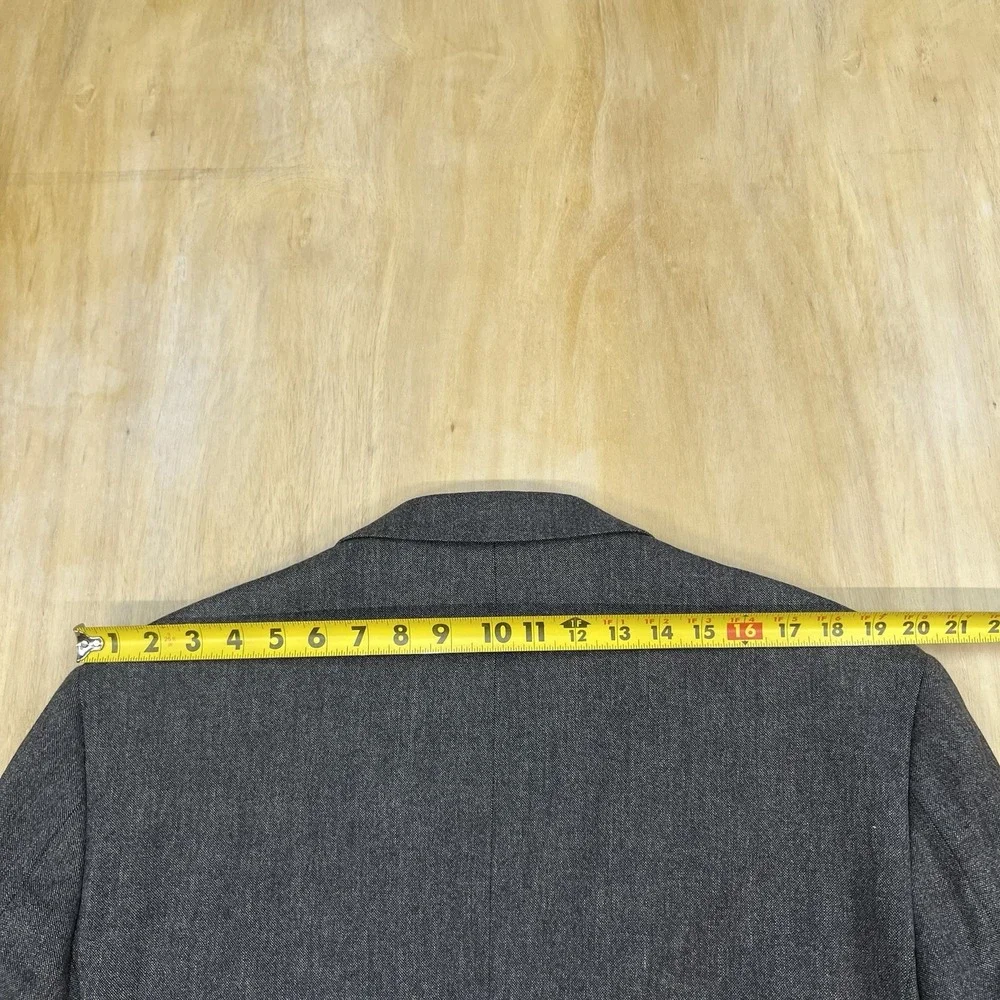Kenneth Cole Blazer Mens 46L Long Slim Fit Wool Cotton Stretch Brown Flannel